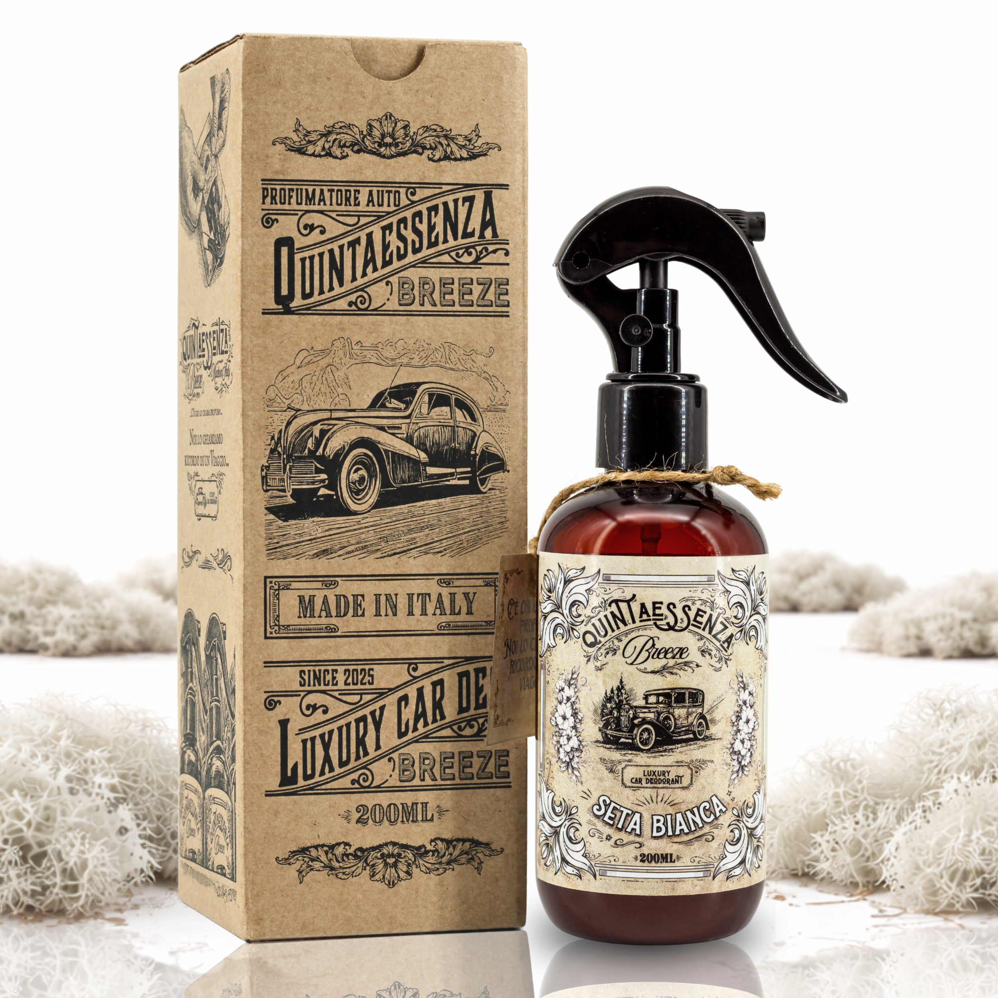 Quintaessenza Breeze Profumatore Auto Vintage (Seta Bianca)