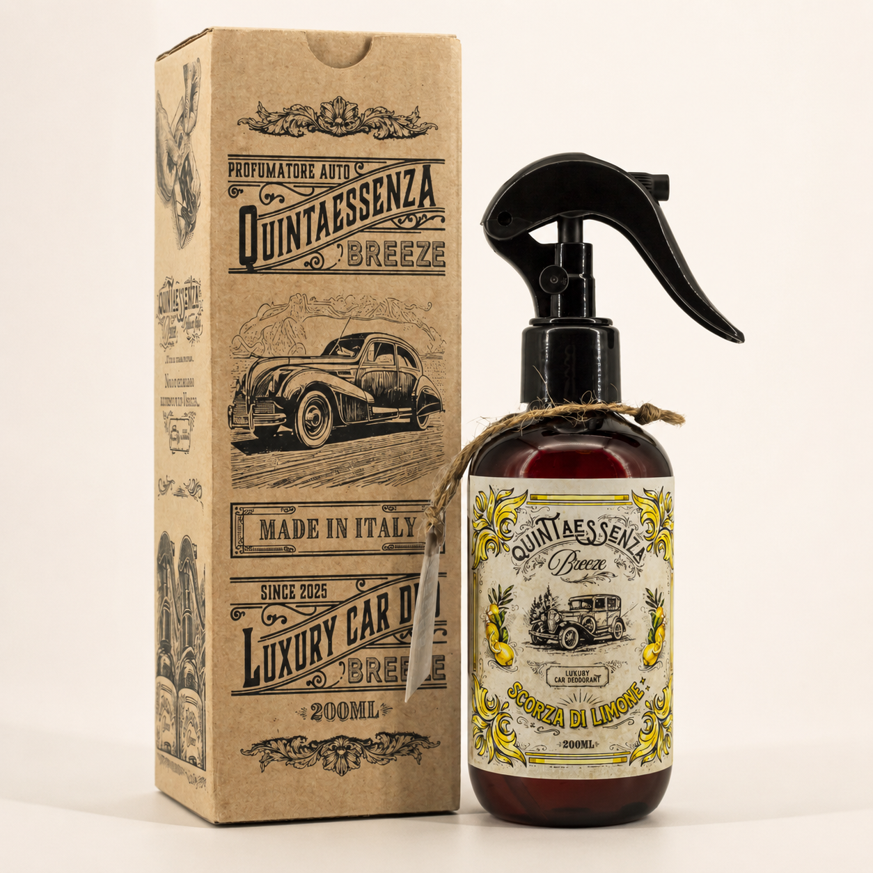 Quintaessenza Breeze Profumatore Auto Vintage (Scorza di Limone)