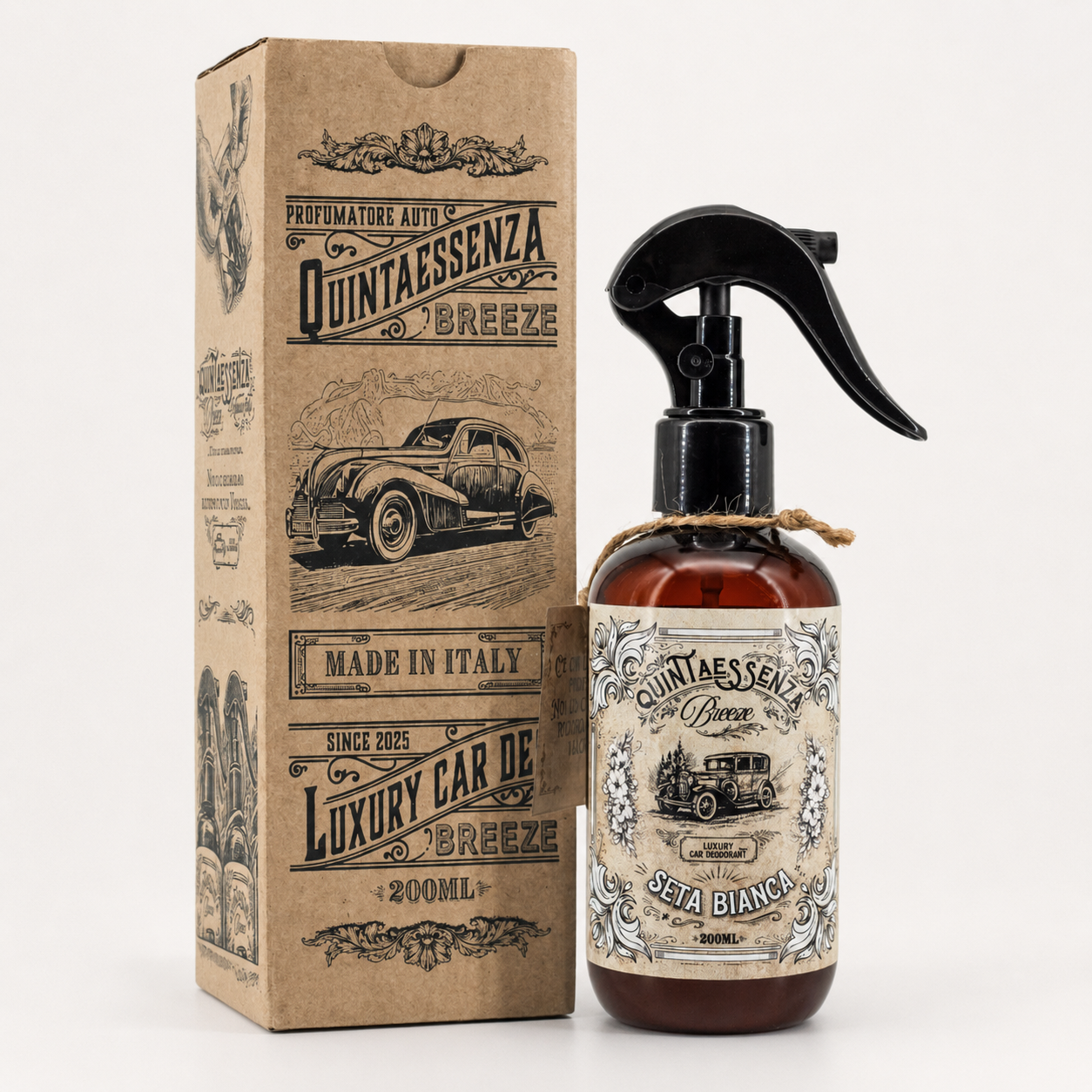 Quintaessenza Breeze Profumatore Auto Vintage (Seta Bianca)