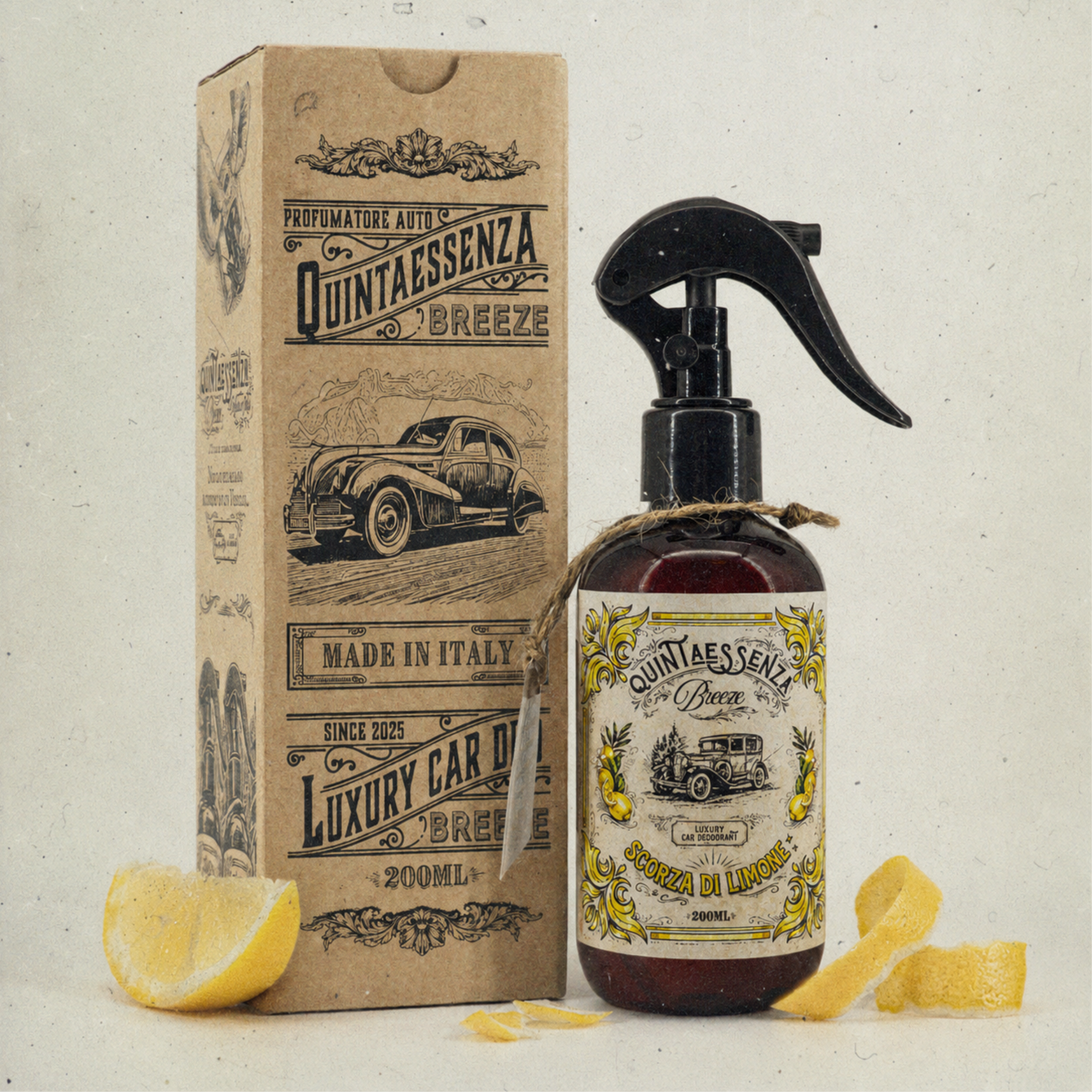 Quintaessenza Breeze Profumatore Auto Vintage (Scorza di Limone)
