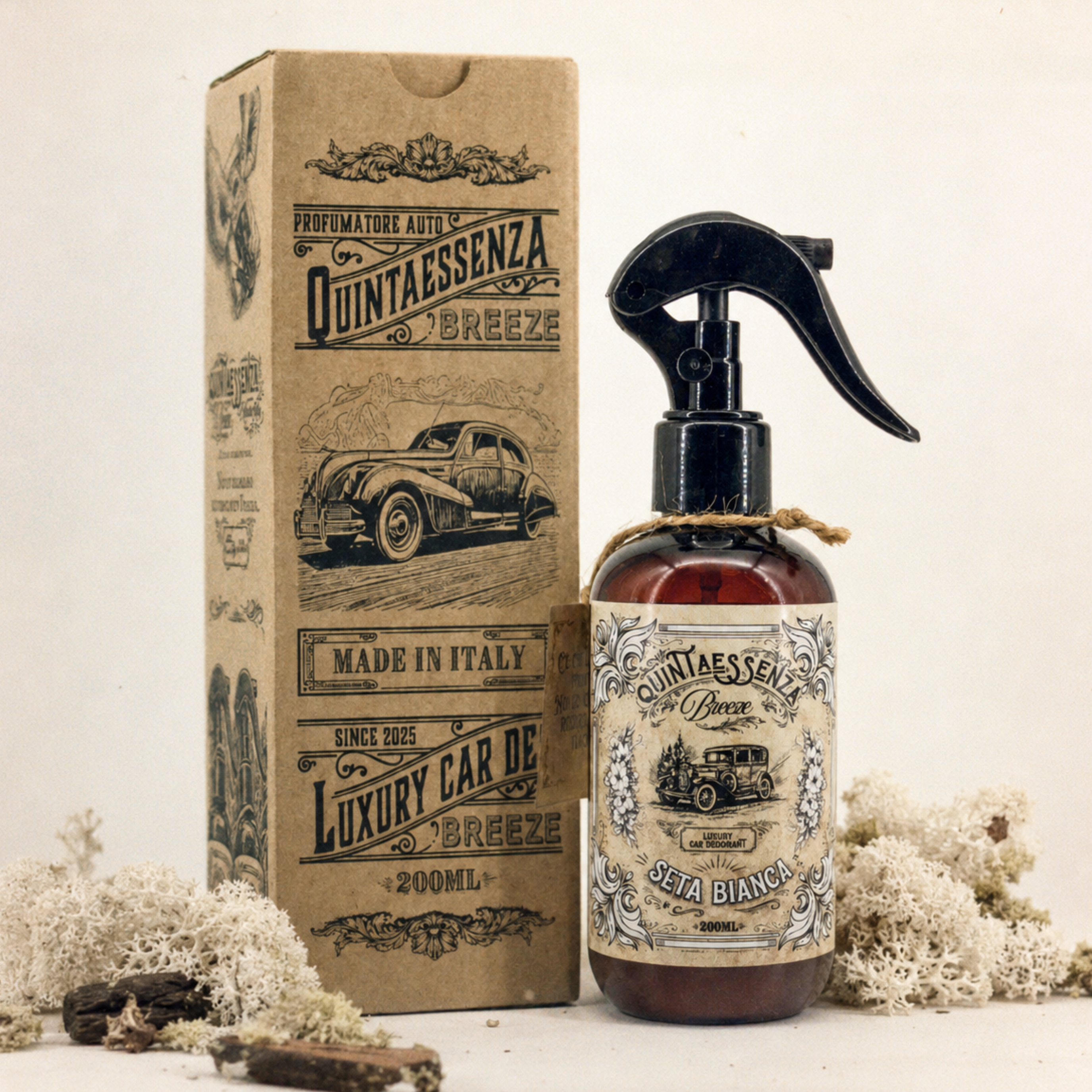 Quintaessenza Breeze Profumatore Auto Vintage (Seta Bianca)