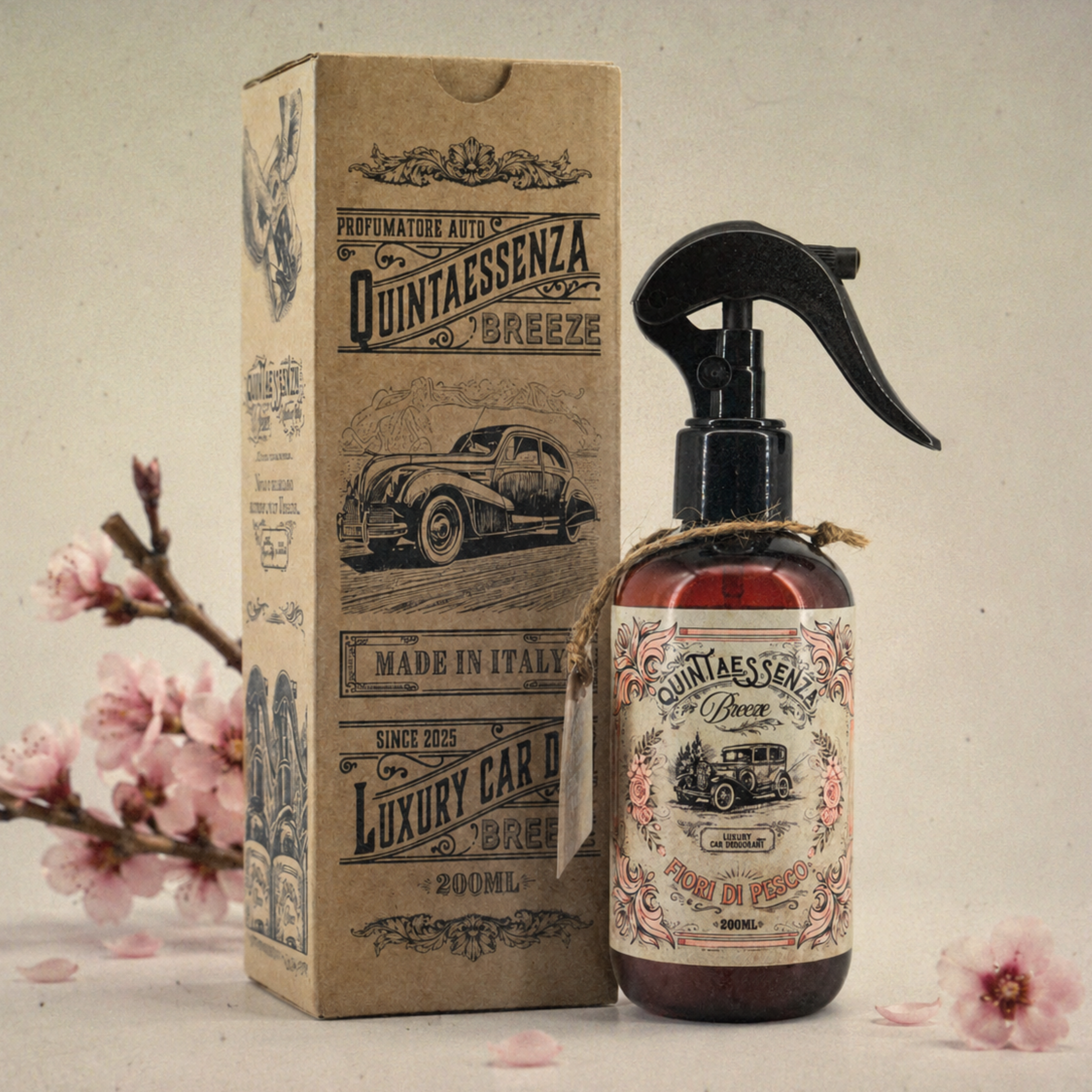 Quintaessenza Breeze Profumatore Auto Vintage (Fiori di Pesco)