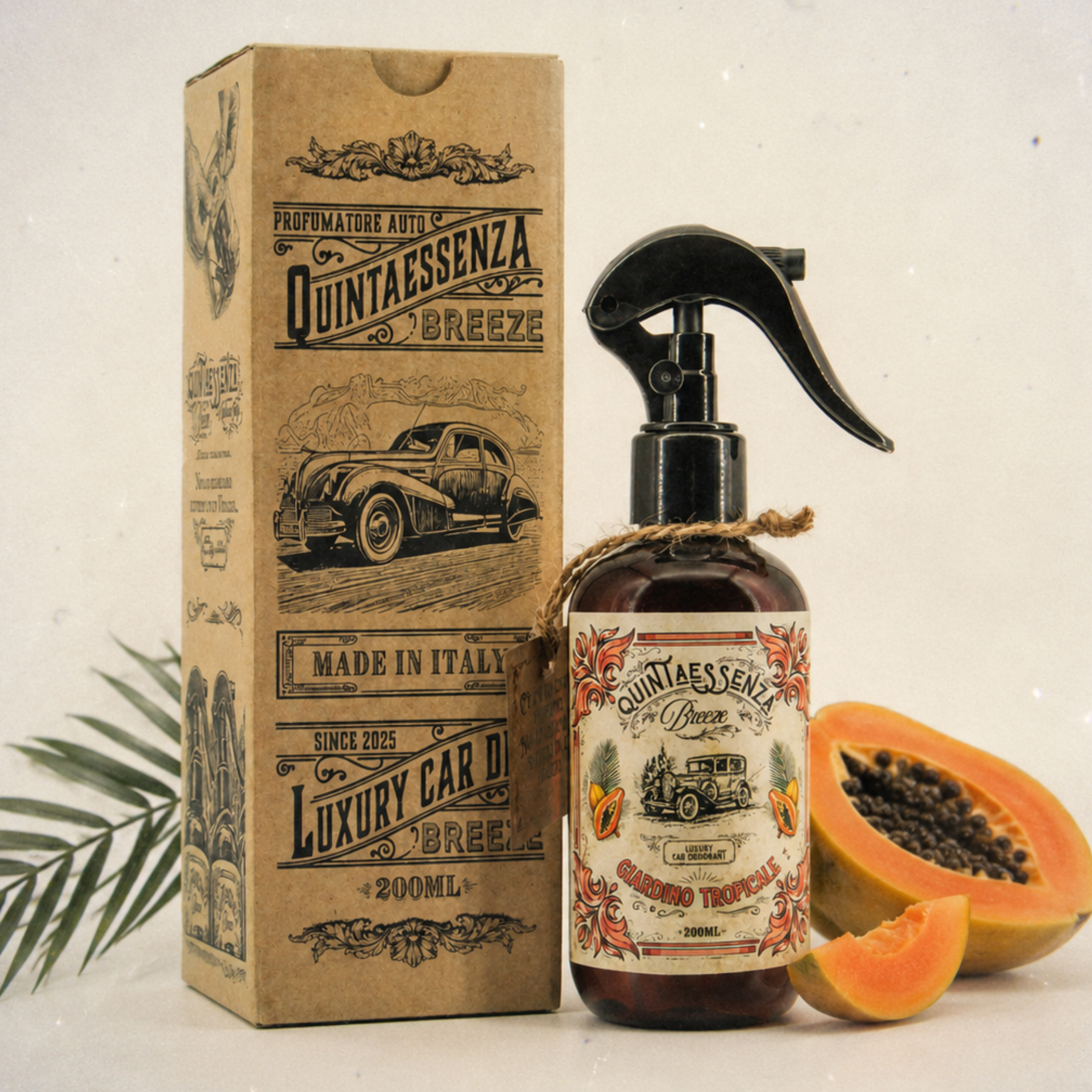Quintaessenza Breeze Profumatore Auto Vintage (Giardino Tropicale)